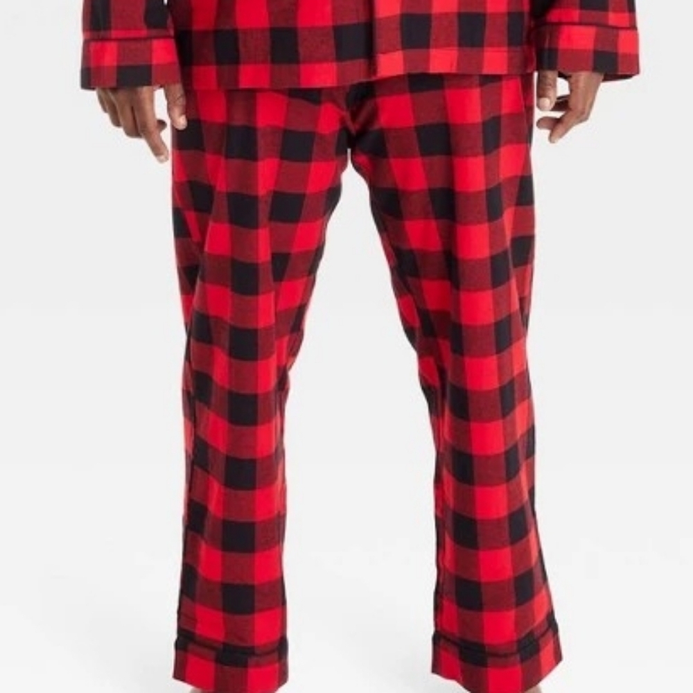 WONDERLAND Red and Black Plaid Pajama Set